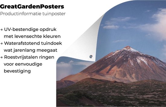 Tuinposters buiten Teide vulkaan in het ochtendlicht in het Nationaal park Teide in Spanje - 90x60 cm - Tuindoek - Buitenposter