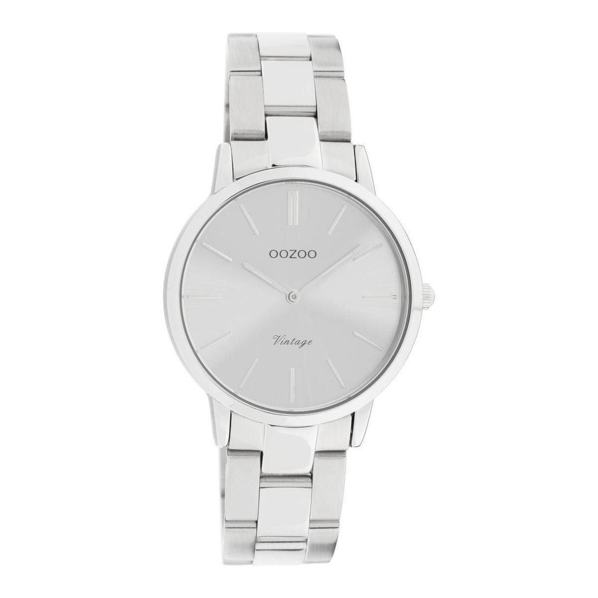 OOZOO Vintage series - zilverkleurige horloge met zilverkleurige roestvrijstalen armband - C20039 - Ø34