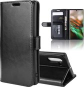 R64 Texture Single Fold Horizontale Flip Leather Case voor Galaxy Note 10, met houder & kaartsleuven & portemonnee (zwart)