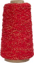 Katoenen touw Rood met goud 2mm x 300m