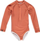 Beach & Bandits - UV Badpak voor meisjes - Ribbed - Klei - maat 116-122cm