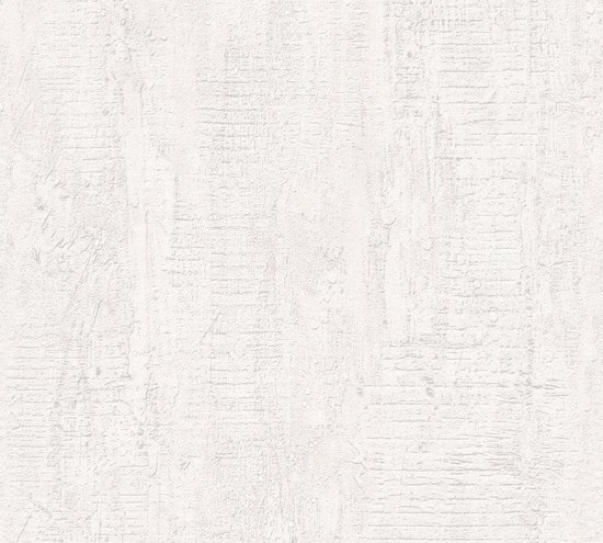 Papier peint carrelage en pierre Profhome 944264-GU papier peint intissé légèrement texturé aspect bois blanc mat 5,33 m2