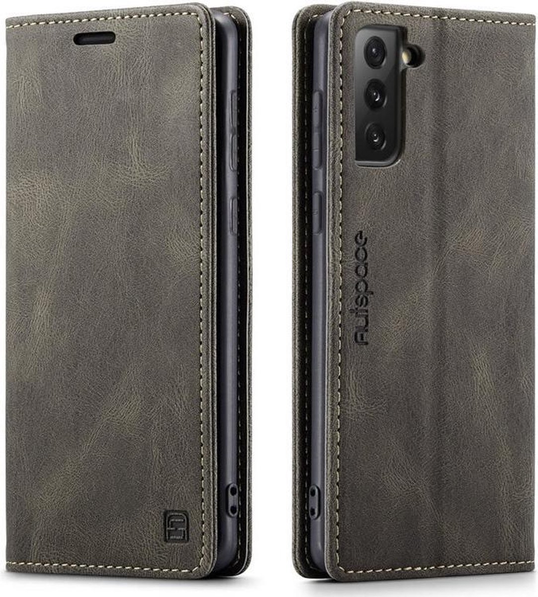 AutSpace - Samsung Galaxy S21 Ultra hoesje - Wallet Book Case - Magneetsluiting - met RFID bescherming - Bruin