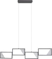 LED Hanglamp - Nitron Civa - 28W - Warm Wit 3000K - Rechthoek - Mat Zwart - Aluminium