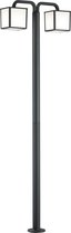LED Tuinverlichting - Buitenlamp - Nitron Cubirino - Staand - 5W - E27 Fitting - 2-lichts - Mat Zwart - Aluminium