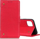 Voor Galaxy Note10 Lite / A81 koperen gesp Retro Crazy Horse-textuur Horizontale flip lederen tas met houder en kaartsleuven en portemonnee (rood)