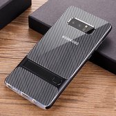 Voor Galaxy Note8 Carbon Fiber Texture TPU + pc-hoes met houder (zwart)