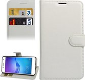 Voor Huawei Enjoy 6 Litchi Texture Horizontaal Flip PU lederen tas met houder & kaartsleuven & portemonnee (wit)