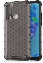 Voor Huawei Nova 5i Honeycomb schokbestendige pc + TPU beschermhoes (zwart)