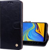 Business Style Oil Wax Texture Horizontal Flip Leather Case voor Samsung Galaxy A9 (2018) / A9s, met houder & kaartsleuven & portemonnee c (zwart)