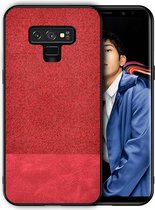 Shockproof Splicing PU + stoffen beschermhoes voor Galaxy Note 9 (rood)