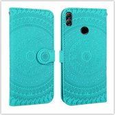 Voor Huawei Honor 8X Pressed Printing Pattern Horizontal Flip PU Leather Case with Holder & Card Slots & Wallet & & Lanyard (Grass Green)