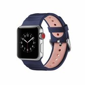 Concavo Convex siliconen horlogeband voor Apple Watch Series 3 & 2 & 1 38 mm (roze blauw)