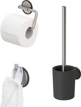 Tiger Tune toiletaccessoires set 3-delig hangend RVS geborsteld/Zwart