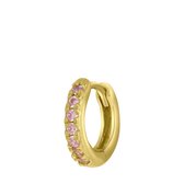 Zilveren gold helixpiercing licht roze zirkonia