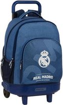 Schoolrugzak met Wielen Compact Real Madrid C.F. Leyenda Blauw