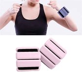 Een paar yoga hardlopen fitness training gewichtdragende polsband siliconen gewichtdragende armband (roze)