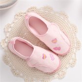 Lente en zomer zwangere vrouwen kleine enkele schoenen opsluiting schoenen zwangere vrouwen postpartum thuisslippers, maat: 37-38 (roze)