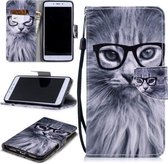 Voor Xiaomi Redmi Note 4 / X Gekleurd tekeningpatroon Horizontaal Flip TPU + PU lederen tas met houder & kaartsleuven & portemonnee & lanyard (Fashion Cat)