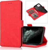 Retro magnetische sluiting horizontale flip lederen tas met houder & kaartsleuven & fotolijst & portemonnee voor iPhone 12/12 Pro (rood)