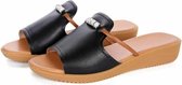 Mode en comfortabele ademende wilde sandalen pantoffels voor dames (kleur: zwart maat: 37)