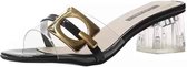 Mode Transparante Sandalen met Dikke Bodem voor Dames (Kleur: Zwart Maat: 37)