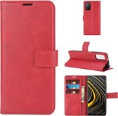 Retro kalfspatroon gesp horizontale flip lederen tas met houder & kaartsleuven & portemonnee voor Xiaomi POCO M3 (rood)