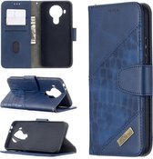 Voor Nokia 5.4 Bijpassende kleur Krokodiltextuur Horizontale flip PU lederen tas met portemonnee & houder & kaartsleuven (blauw)