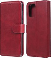 Voor OnePlus 8T klassieke kalfsstructuur PU + TPU horizontale lederen flip-hoes, met houder en kaartsleuven en portemonnee (rood)