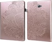 Voor Samsung Galaxy Tab A 10.1 (2016) T580 Pauw Reliëfpatroon TPU + PU Horizontale Flip Leren Case met Houder & Kaartsleuven & Portemonnee (Rose Goud)