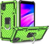 Voor Samsung Galaxy A01 Core Cool Armor PC + TPU schokbestendig hoesje met 360 graden rotatie ringhouder (groen)