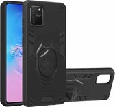 Voor Samsung Galaxy A81 / Note 10 Lite 2 in 1 Armor Knight Series PC + TPU beschermhoes met onzichtbare houder (zwart)