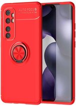 Voor Geschikt voor Xiaomi Redmi Note 10 Lite Lenuo schokbestendige TPU-beschermhoes met onzichtbare houder (rood)