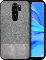 Voor Xiaomi Redmi 9 schokbestendige splitsing PU + doektextuur PC + TPU beschermhoes (grijs)