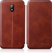 Voor Xiaomi Redmi 8A GeÃ¯ntegreerde elektriciteit die op Retro-textuur drukt Magnetische TPU + PU-lederen tas met kaartsleuf en houder (rose goud)