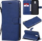 Voor Nokia 2.3 effen kleur horizontale flip beschermende lederen tas met houder & kaartsleuven & portemonnee & fotolijst & lanyard (blauw)
