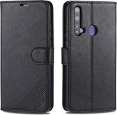 Voor Huawei Nova 5i / P20 Lite (2019) AZNS Schapenvacht Textuur Horizontale Flip Leren Case met Houder & Kaartsleuven & Portemonnee (Zwart)