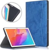 Voor Huawei Genieten Tablet 2 10.1 inch / Honor Pad 6 10.1 inch Marmeren Doek Textuur Horizontale Flip Lederen Case met Houder (Donkerblauw)