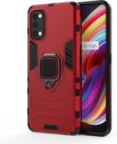 Voor OPPO Realme 7 Pro PC + TPU schokbestendige beschermhoes met magnetische ringhouder (rood)