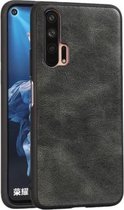 Voor Huawei Honor 20 Pro Crazy Horse Getextureerd Kalfsleer PU + PC + TPU Case (Donkergroen)