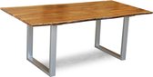 Boomstam tafel 200 cm 76x200 cm – Eettafel Duurzaam Materiaal – Boomstamtafel Industrieel - Perfecthomeshop