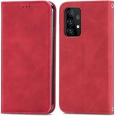 Voor Samsung Galaxy A72 5G Retro Skin Feel Business Magnetische Horizontale Flip Leren Case met Houder & Kaartsleuven & Portemonnee & Fotolijst (Rood)