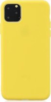 Frosted effen kleur TPU beschermhoes voor iPhone 11 Pro Max (geel)