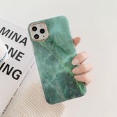 Marmerpatroon Dubbelzijdig lamineren TPU beschermhoes voor iPhone 12/12 Pro (groen)