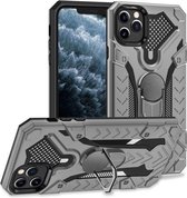 Voor iPhone 11 Pro Armor Knight Series 2 in 1 PC + TPU beschermhoes met ringhouder (grijs)