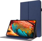 Voor Lenovo Tab P11 PU-leer tweevoudige beugelstijl platte anti-vallende hoes Beschermende schaal met visitekaarthouder (blauw)