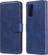 Voor Geschikt voor Xiaomi Poco M3 / Redmi Note 9 4G Klassieke Kalfsstructuur PU + TPU Horizontale Flip Leren Case, met Houder & Kaartsleuven & Portemonnee (Blauw)