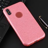 Voor iPhone XS / X volledige dekking TPU + pc Glittery poeder beschermende achterkant van de behuizing (roze)
