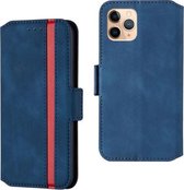 Voor iPhone 11 Pro Retro Frosted Oil Side horizontale flip-hoes met houder en kaartsleuven (blauw)