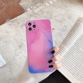 Waterverf TPU zachte schokbestendige beschermhoes voor iPhone 12 Pro (paars rood)